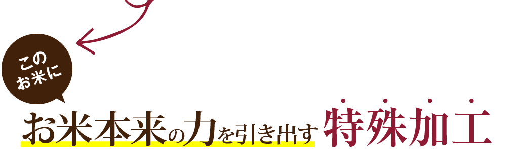 お米本来の力を引き出す特殊加工